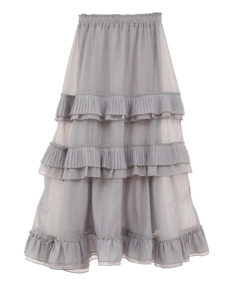 Green Parks「・ELENCARE DUE プリーツフリルシアースカート」|フレア|