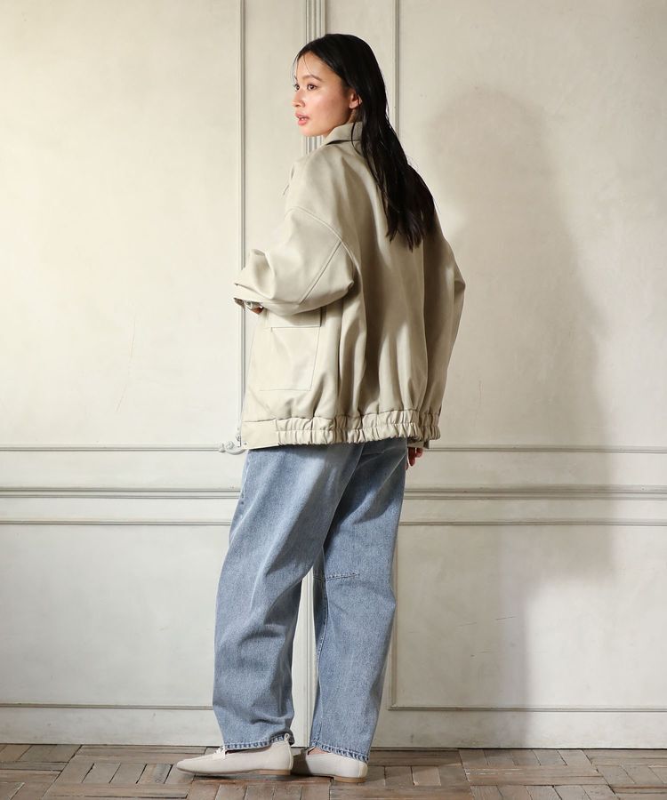 Green Parks「・ELENCARE DUE 合皮ステンカラーブルゾン」|ブルゾン・スタジャン|