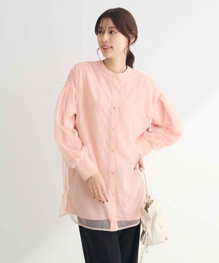 Green Parks「2Way チュールドッキングシャツチュニック」|シャツ・ブラウス|