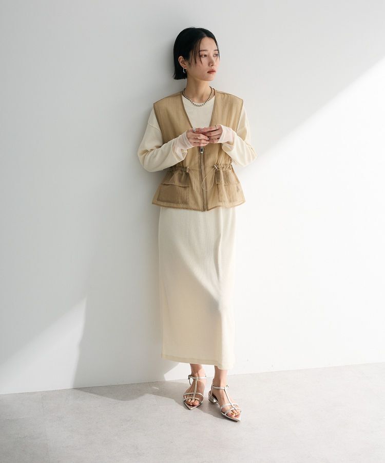 Green Parks「SET2点シアーナイロンベスト+リブワンピース」|ワンピース|