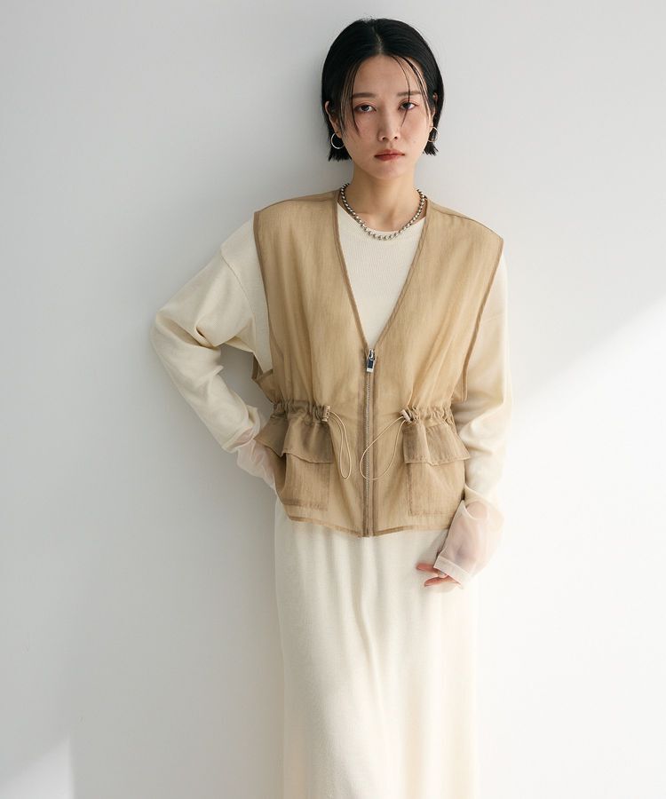 Green Parks「SET2点シアーナイロンベスト+リブワンピース」|ワンピース|