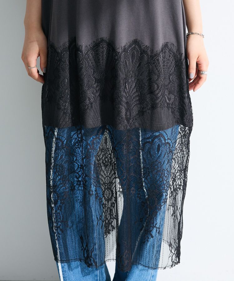 armonia「裾レースドッキングカットロゴチュニック」|ワンピース|