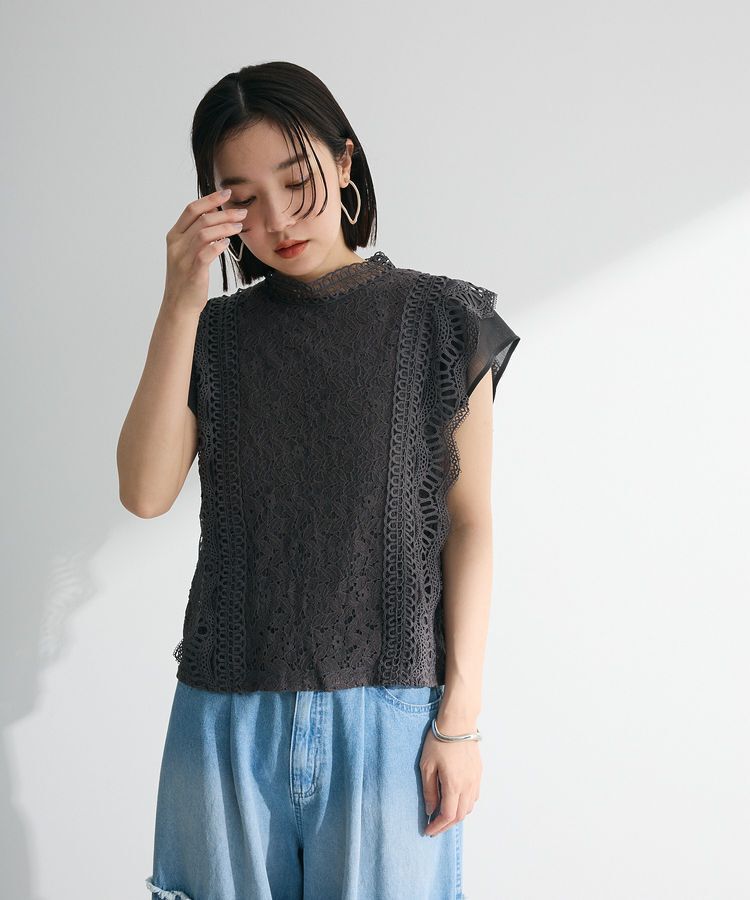 Green Parks「・Petit Fleur フレンチレーシーブラウス」|シャツ・ブラウス|