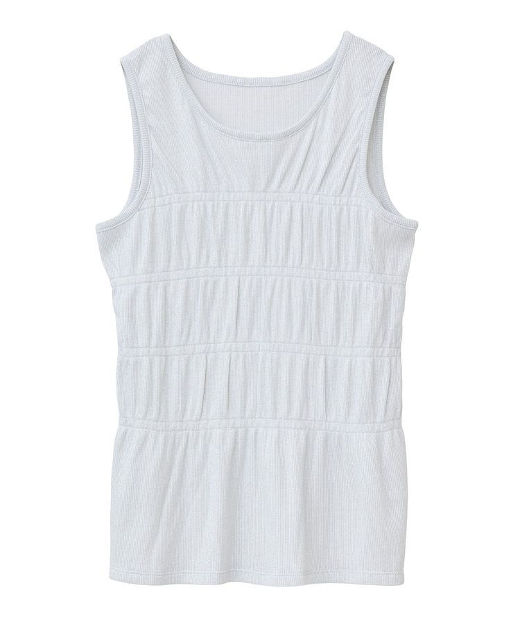 Green Parks「・Petit Fleur シャーリングラメタンクトップ」|キャミソール|