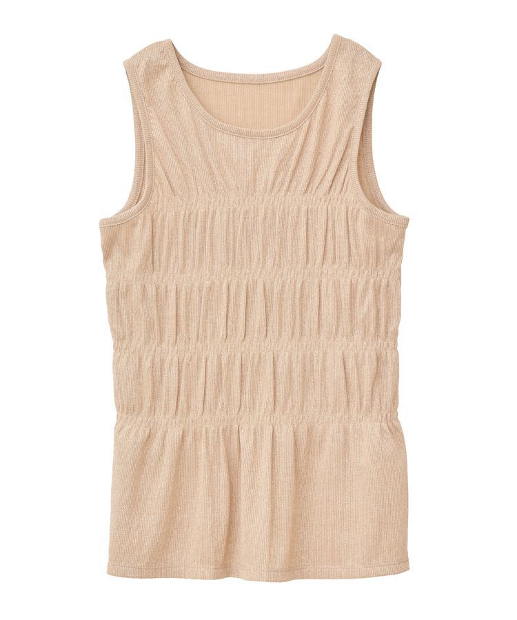 Green Parks「・Petit Fleur シャーリングラメタンクトップ」|キャミソール|