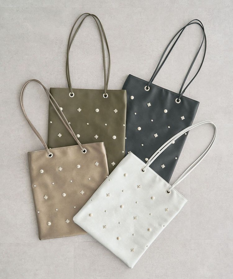 armonia「andmikka.スタッズ付A4トートバッグ」|トートバッグ|