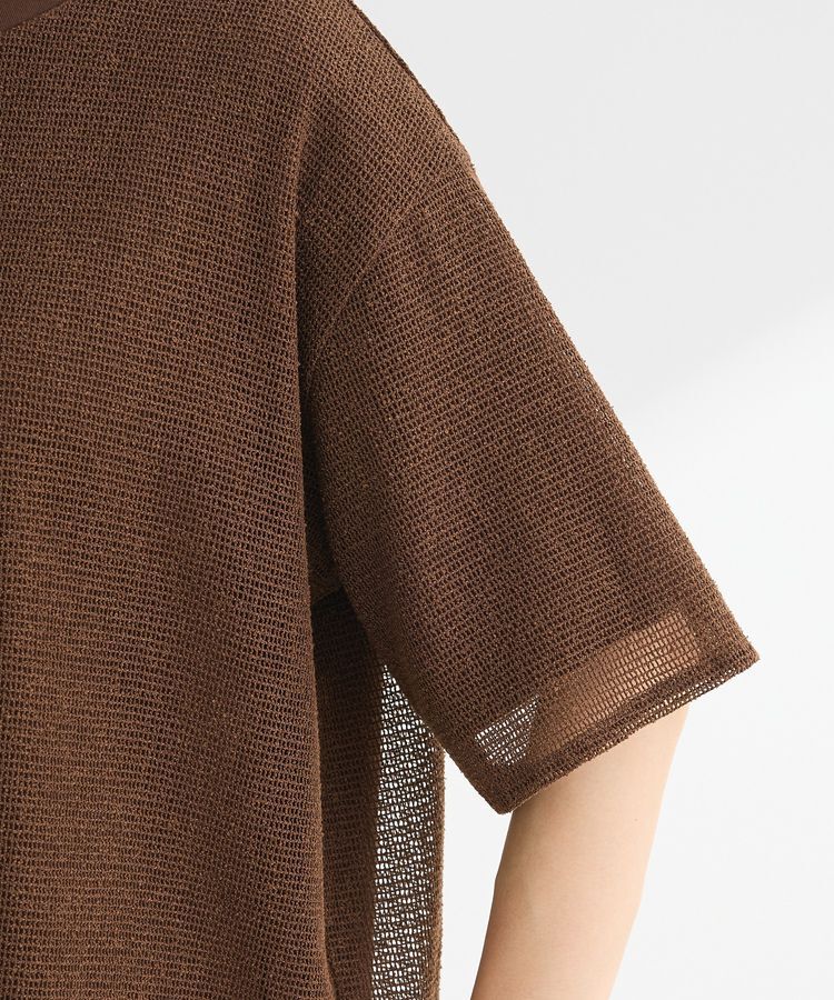 Green Parks「半袖メッシュドッキングチュニック」|チュニック|