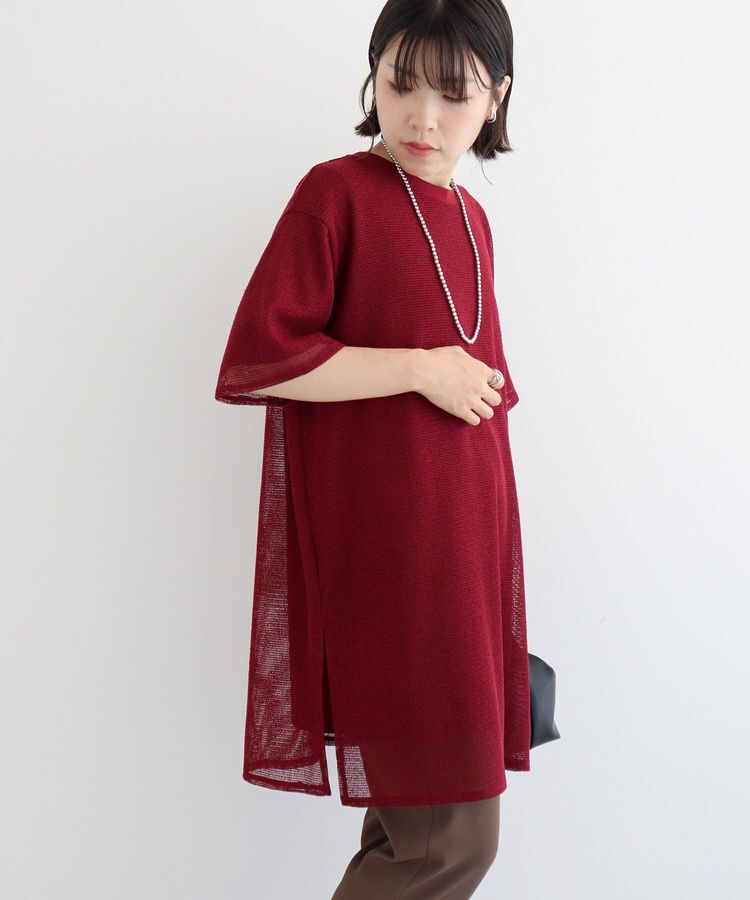 Green Parks「半袖メッシュドッキングチュニック」|チュニック|