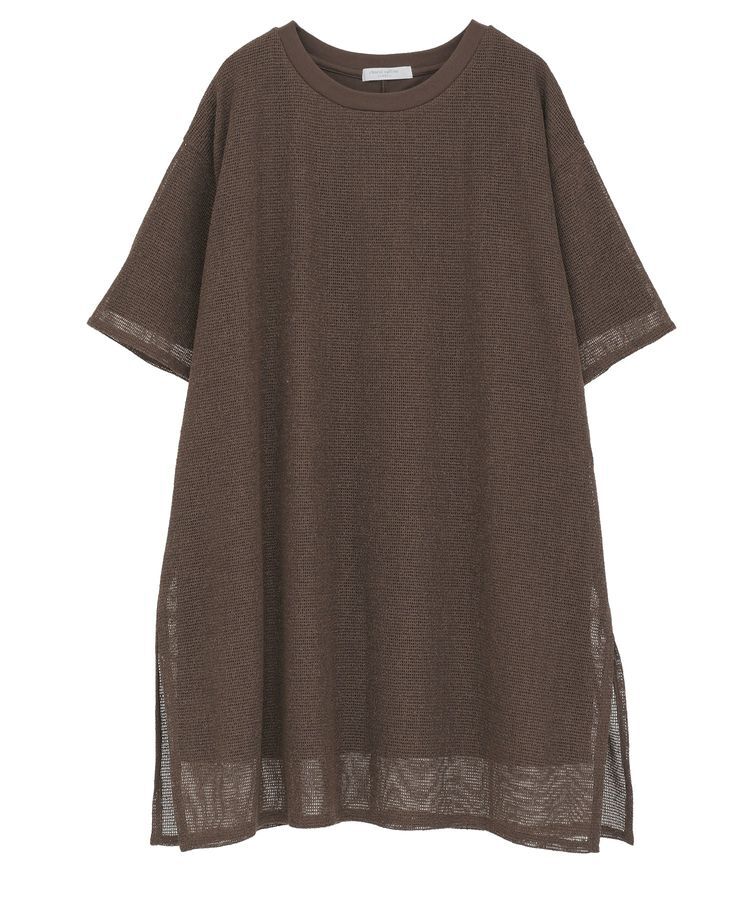 Green Parks「半袖メッシュドッキングチュニック」|チュニック|