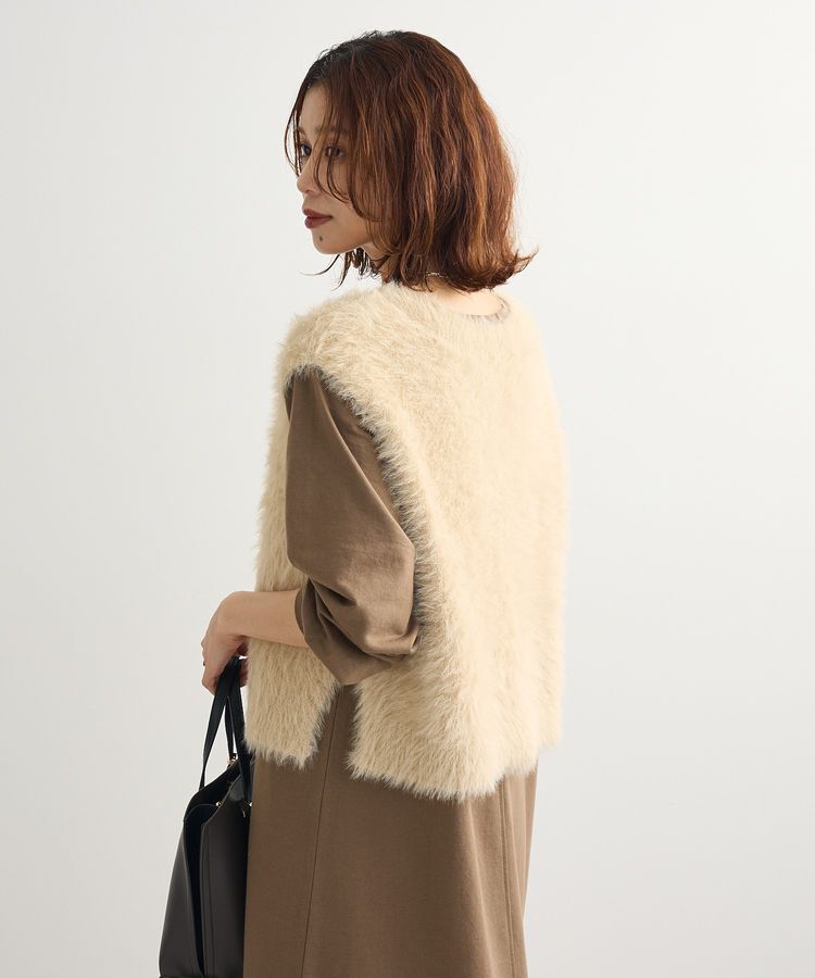 Green Parks「SET2点ラメフェザーベスト+ミニ裏毛ワンピース」|ワンピース|