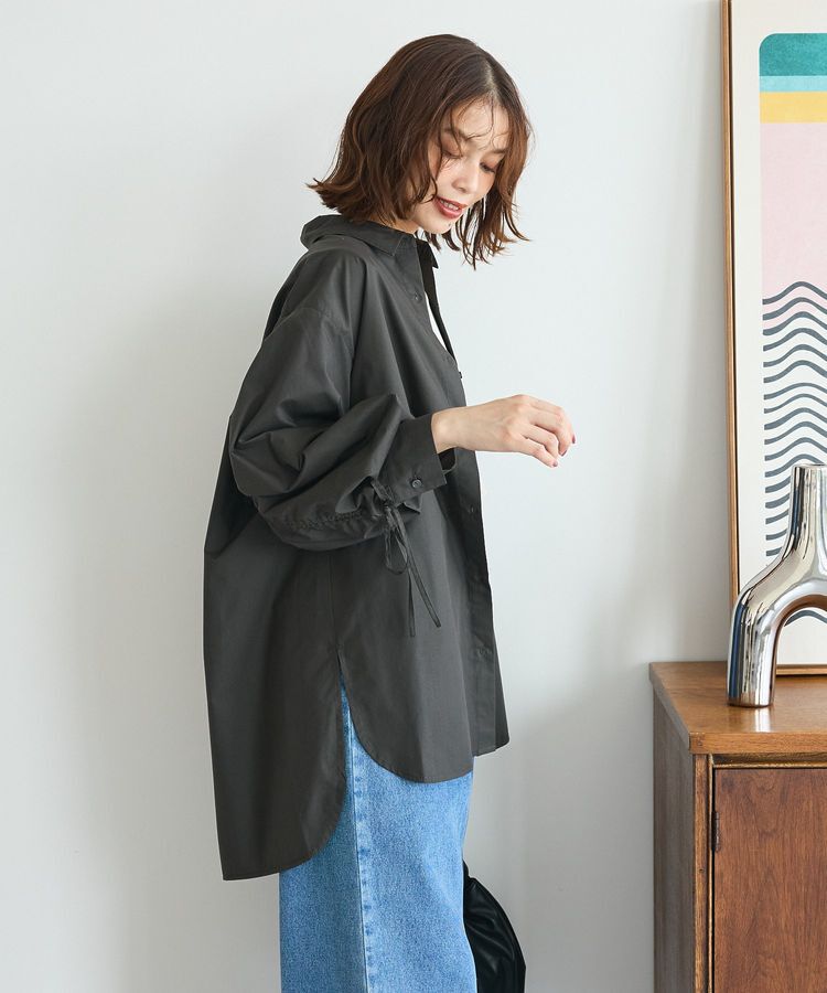 Green Parks「イージーケア袖シャーリングシャツ」|シャツ・ブラウス|