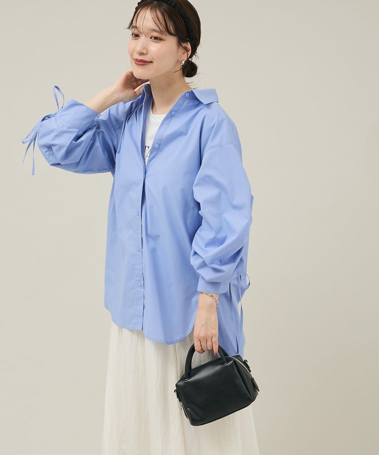 Green Parks「イージーケア袖シャーリングシャツ」|シャツ・ブラウス|