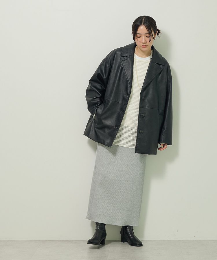 Green Parks「メッシュ長袖ゆるカットプルオーバー」|Tシャツ・カットソー|