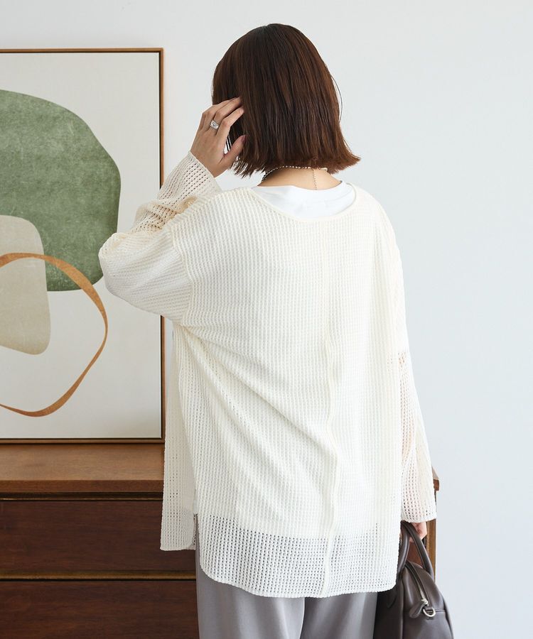 Green Parks「メッシュ長袖ゆるカットプルオーバー」|Tシャツ・カットソー|