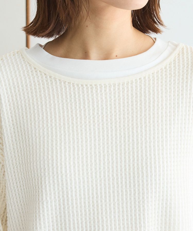 Green Parks「メッシュ長袖ゆるカットプルオーバー」|Tシャツ・カットソー|