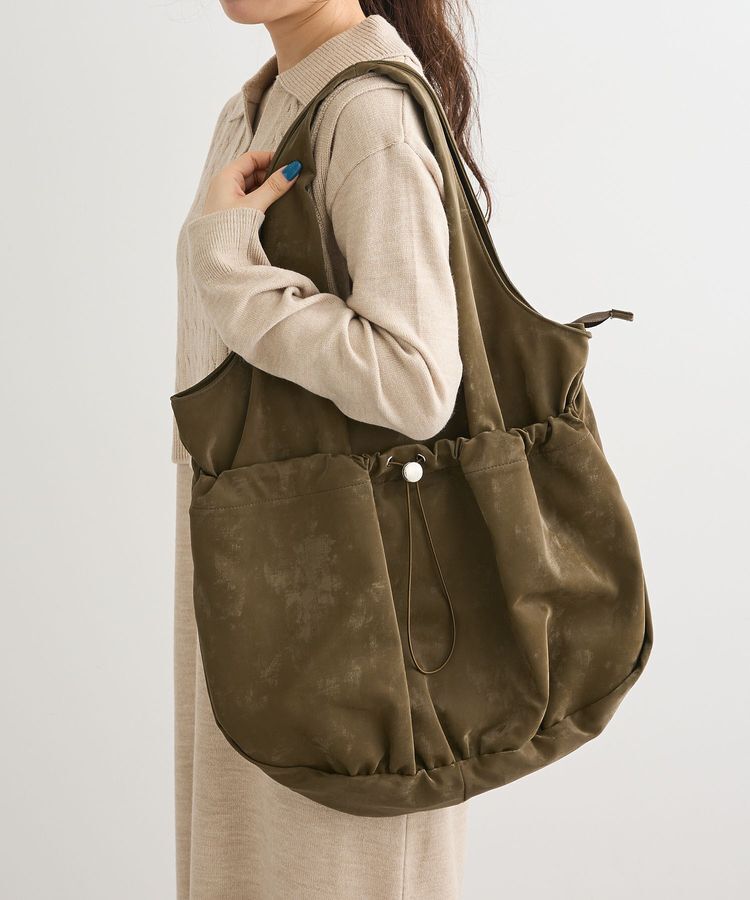 armonia「andmikka.合皮ドロストバルーンバック」|トートバッグ|Khaki