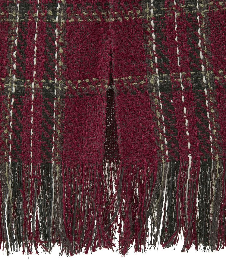 Green Parks「・SUGAR SPOON チェックフリンジスカート」|タイト|