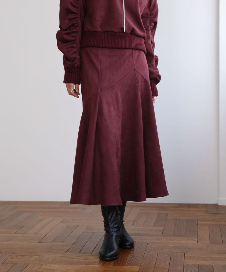 Green Parks「・ELENCARE DUE スエードポンチフレアスカート」|フレア|Bordeaux