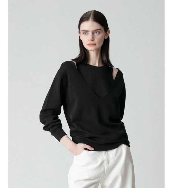 allureville「ディープV ネックレイヤードプルオーバー」|ニット・セーター|