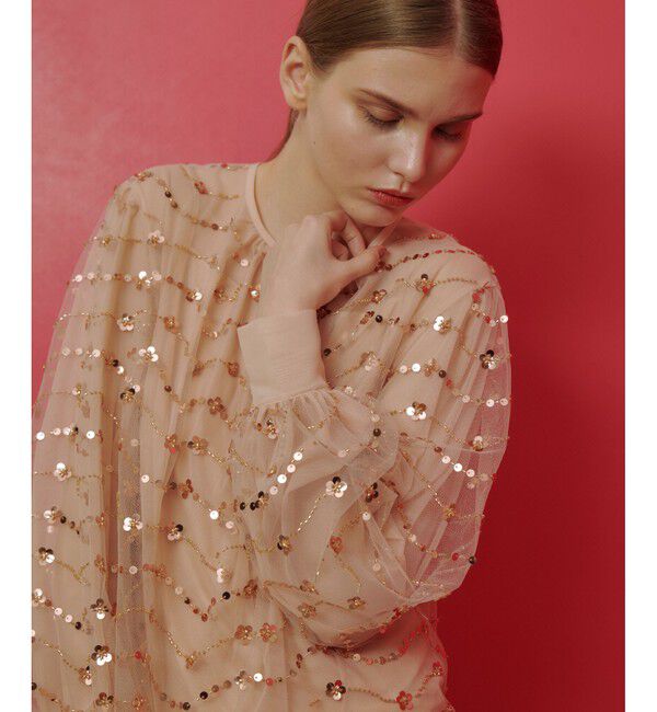 LOULOU WILLOUGHBY「【LOULOU WILLOUGHBY】スパンコールビジューブラウス」|シャツ・ブラウス|