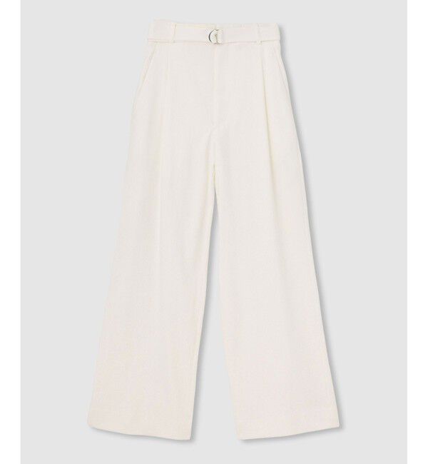 allureville「シェルタリングタックワイドパンツ」|チノ|ホワイト