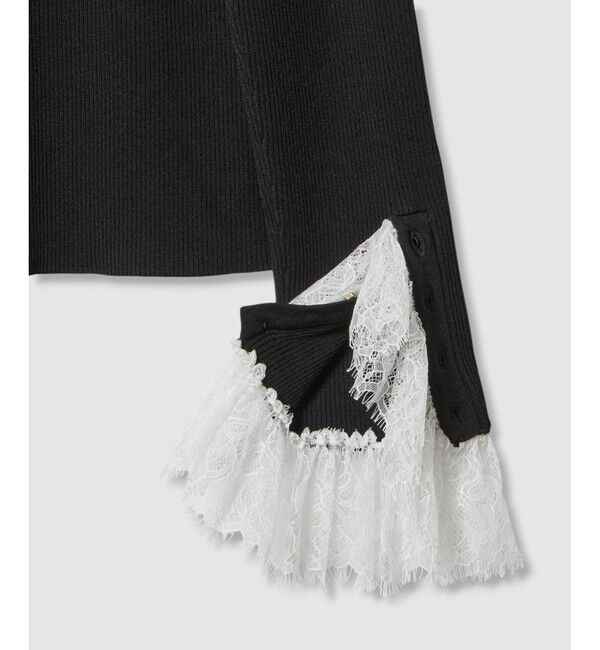 LOULOU WILLOUGHBY「【LOULOU WILLOUGHBY】スリーブヘムレースプルオーバー」|ニット・セーター|