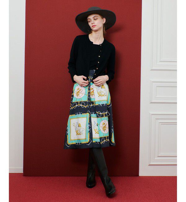 LOULOU WILLOUGHBY「【LOULOU WILLOUGHBY】RATTIジョッキープリントスカート」|フレア|