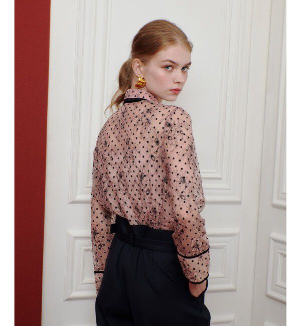 LOULOU WILLOUGHBY「【LOULOU WILLOUGHBY】フロッキードットレースブラウス」|シャツ・ブラウス|