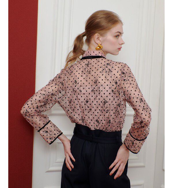 LOULOU WILLOUGHBY「【LOULOU WILLOUGHBY】フロッキードットレースブラウス」|シャツ・ブラウス|