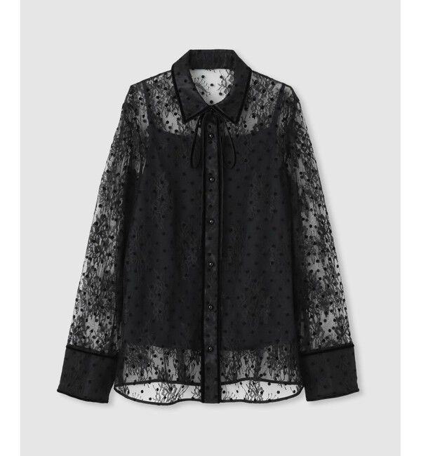 LOULOU WILLOUGHBY「【LOULOU WILLOUGHBY】フロッキードットレースブラウス」|シャツ・ブラウス|