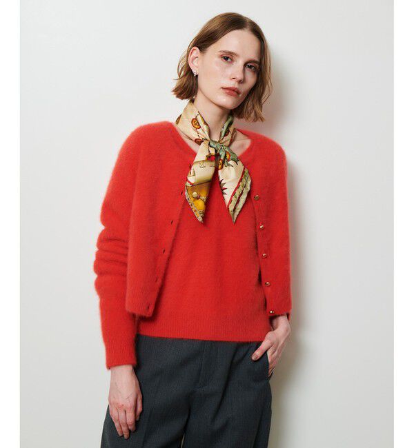 allureville「カシミヤブレンドファー加工カーディガン」|カーディガン|