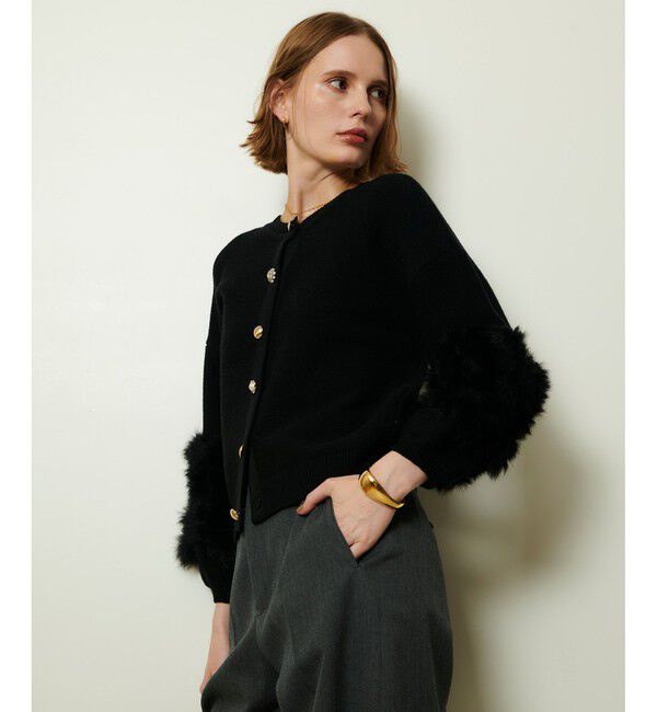 allureville「ラビットカフクレイジー釦2WAYプルオーバー」|ニット・セーター|