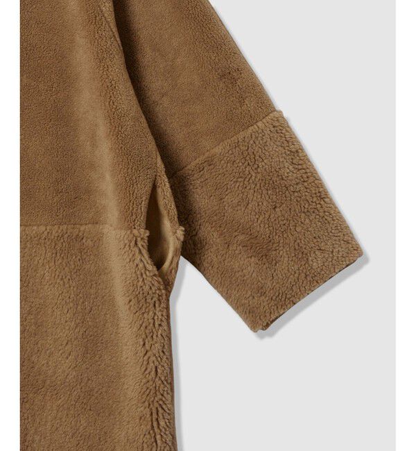 allureville「ツーブロッキングボアコート」|ノーカラーコート|