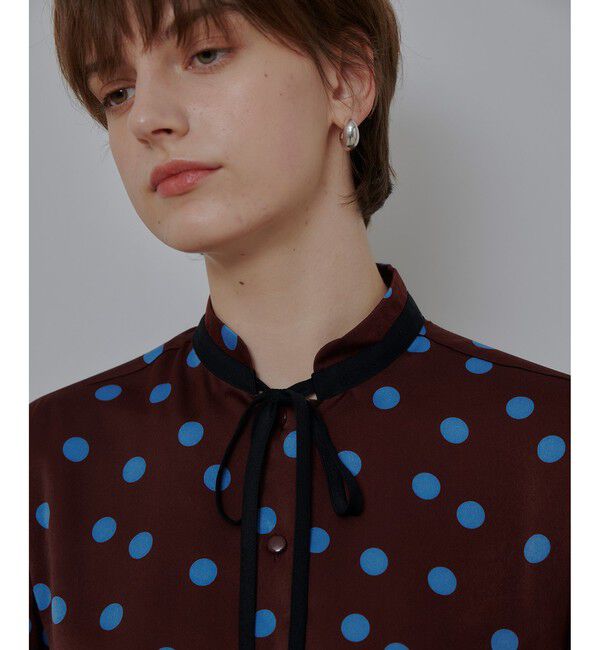 allureville「コインドットナロータイブラウス」|シャツ・ブラウス|ブラウン系