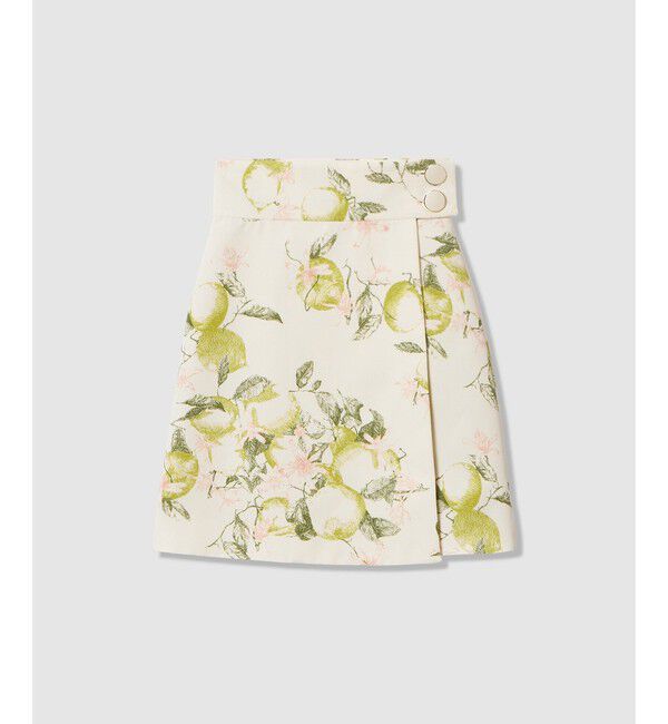LOULOU WILLOUGHBY「【LOULOU WILLOUGHBY】RATTIレモン柄ラップミニスカート」|スカート|