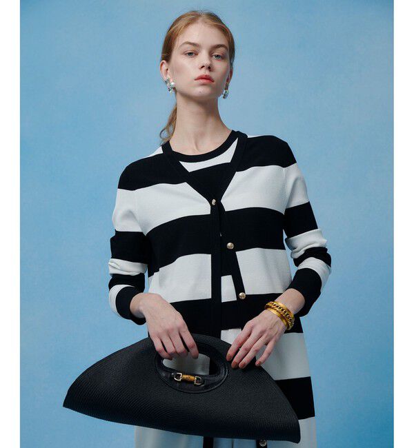 LOULOU WILLOUGHBY「【LOULOU WILLOUGHBY】カノコワイドボーダーＣＤ ワンピース」|カーディガン|