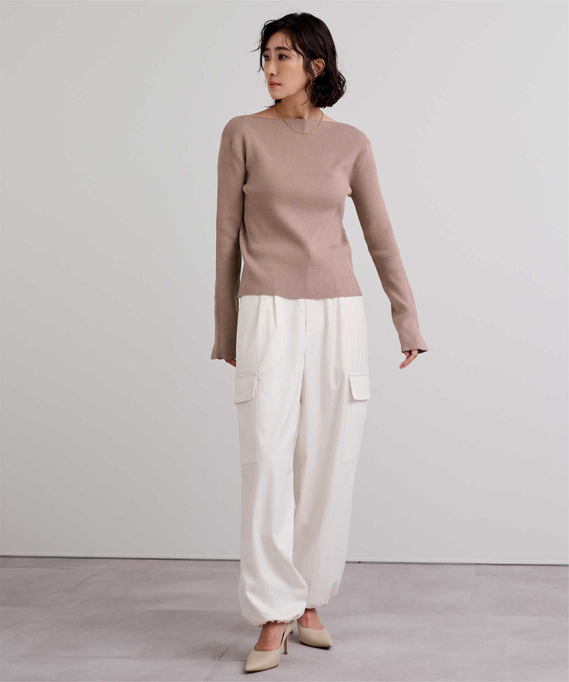 ur's「ボートネックスリットスリーブリブニット」|ニット・セーター|