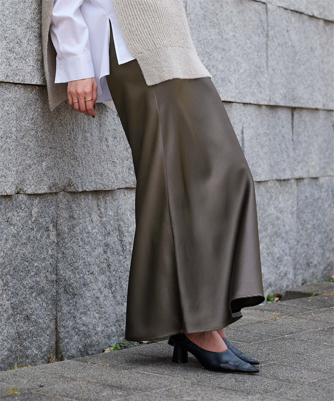 ur's「サテンマーメイドマキシスカート」|スカート|