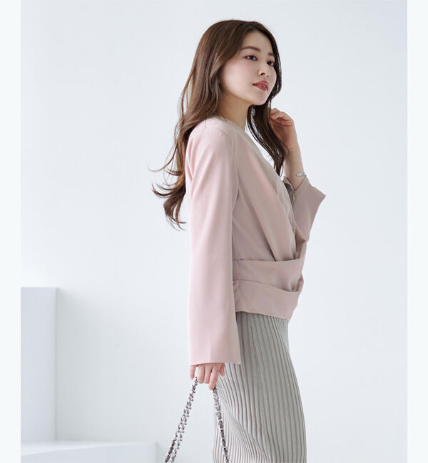 ur's「【尾﨑真衣さんコラボアイテム】2wayスリットスリーブカシュクールブラウス」|シャツ・ブラウス|