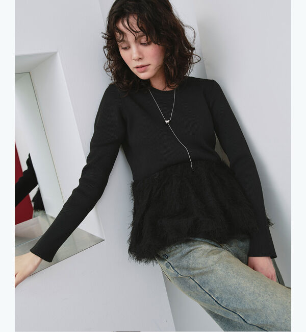 titivate「ドッキングペプラムニットトップス」|ニット・セーター|