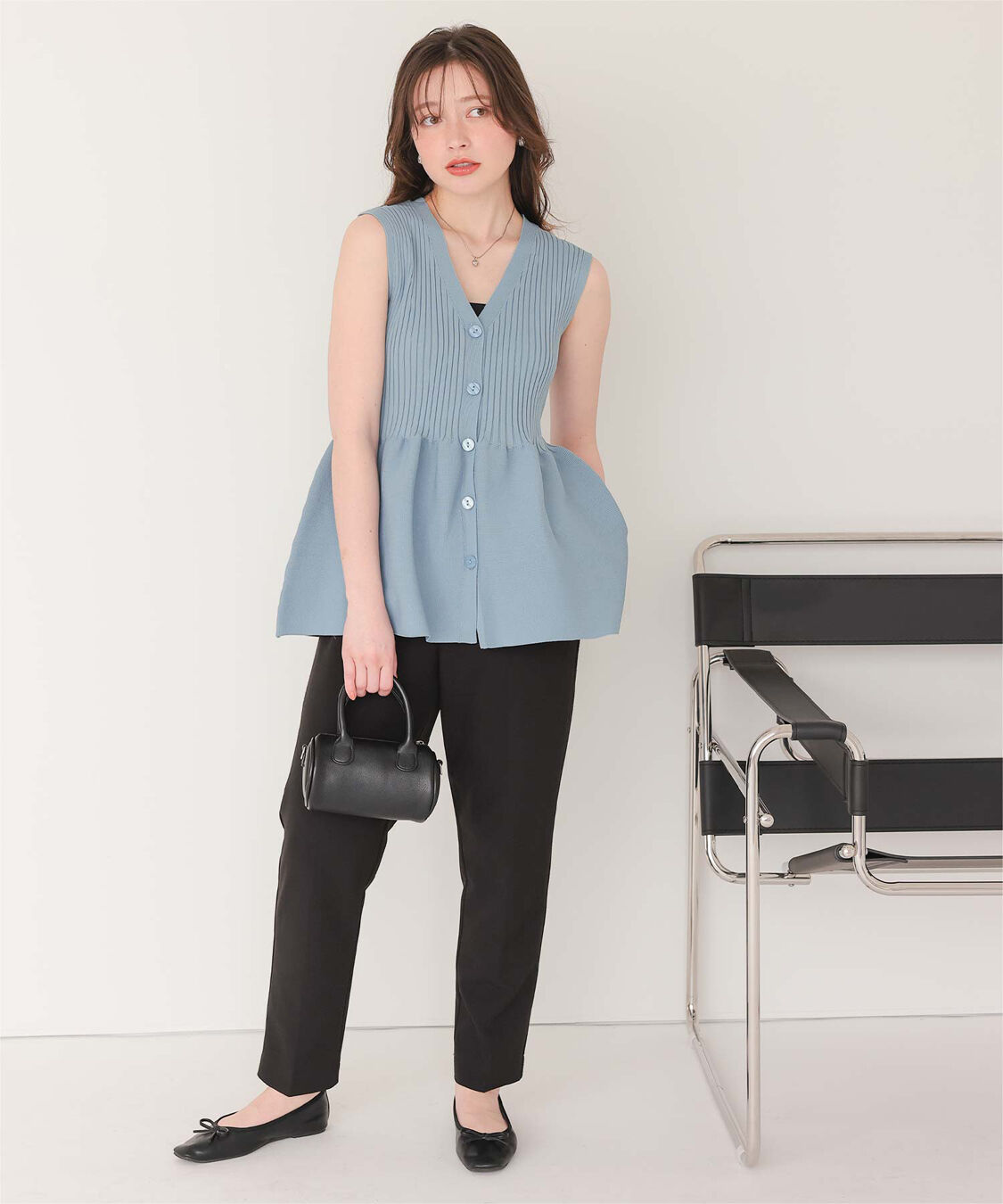 titivate「前後2wayノースリーブペプラムニットトップス」|ニット・セーター|