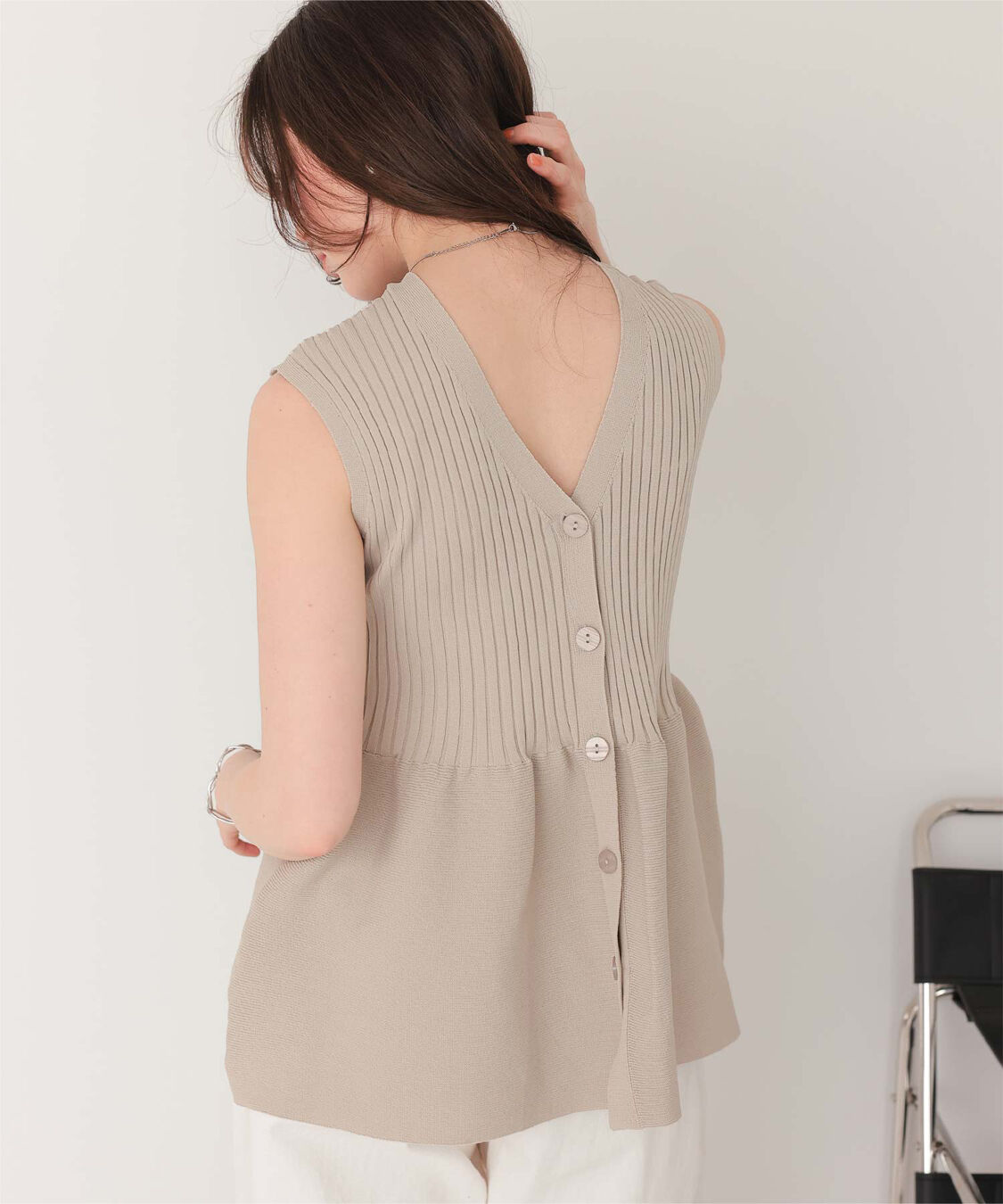 titivate「前後2wayノースリーブペプラムニットトップス」|ニット・セーター|