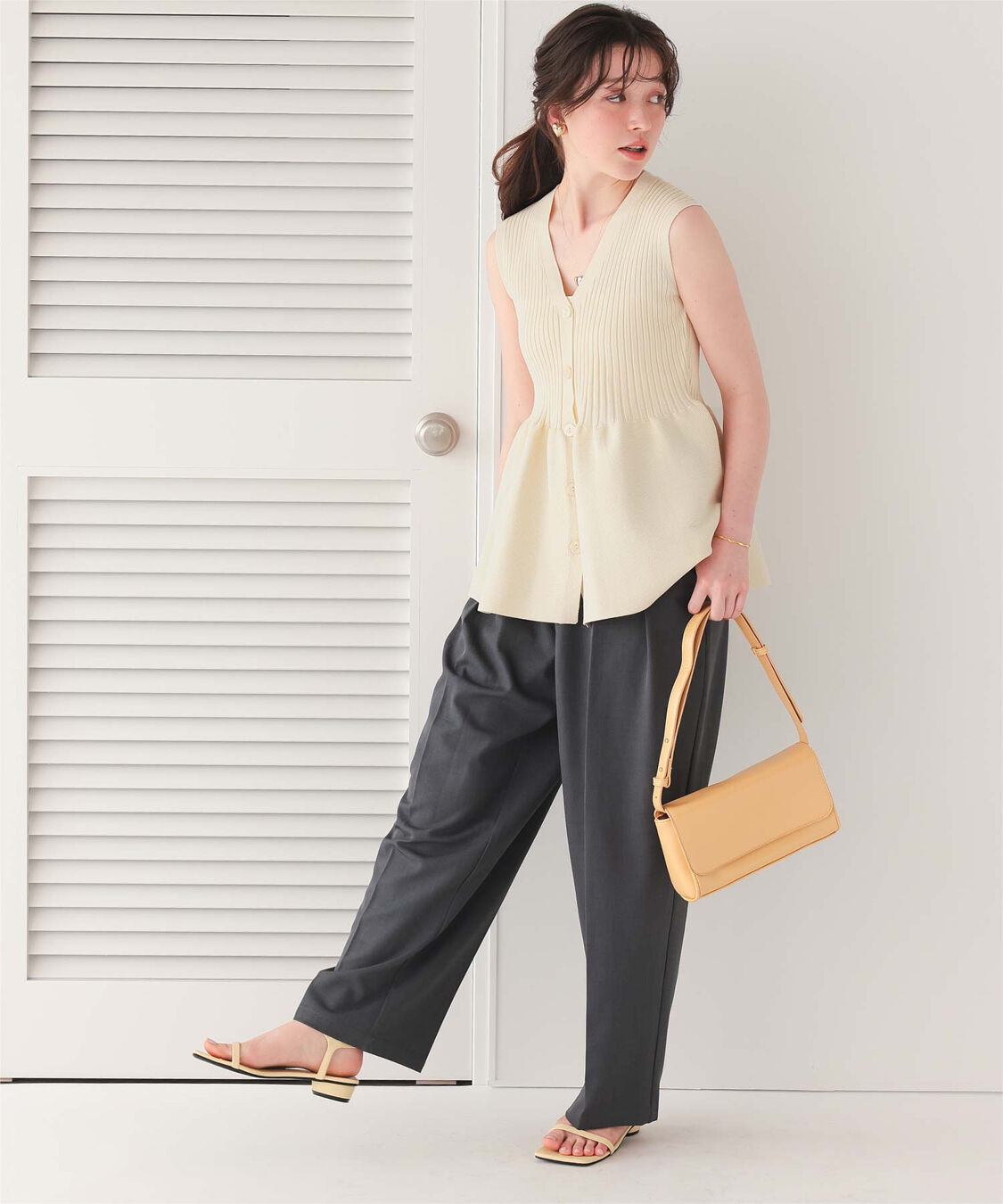 titivate「前後2wayノースリーブペプラムニットトップス」|ニット・セーター|