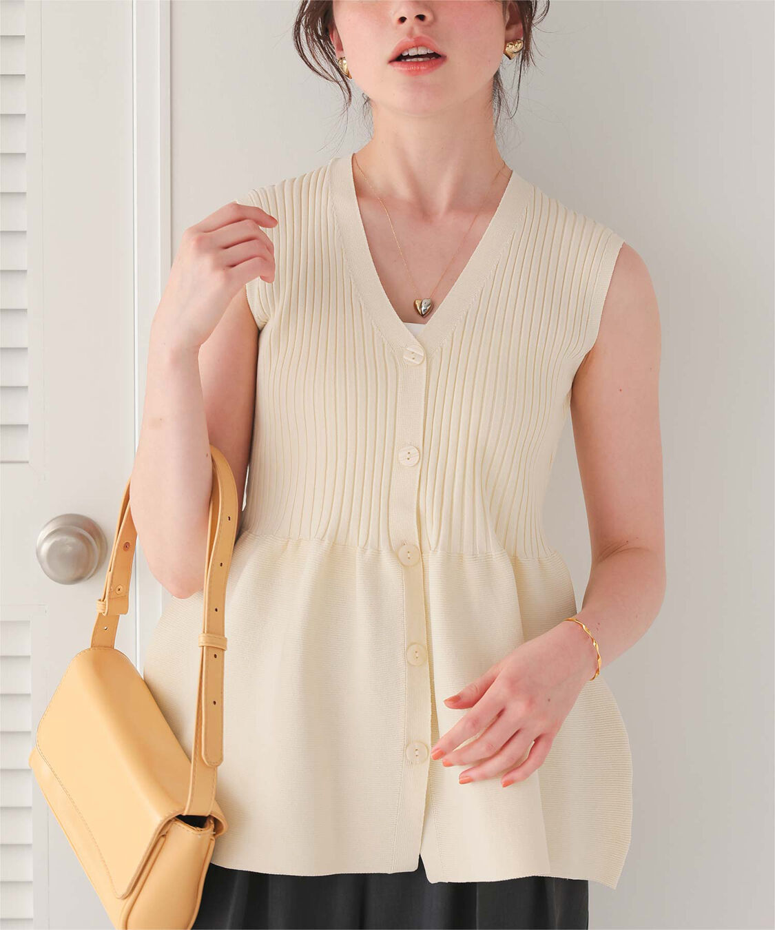 titivate「前後2wayノースリーブペプラムニットトップス」|ニット・セーター|