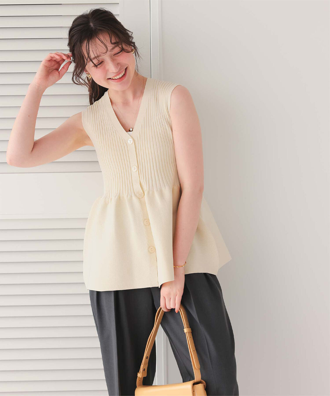 titivate「前後2wayノースリーブペプラムニットトップス」|ニット・セーター|