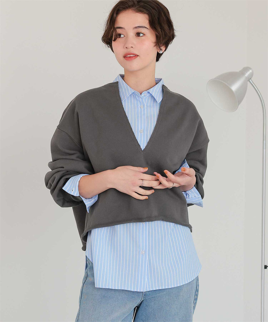 titivate「深Vネックスウェットプルオーバー」|スウェット・ジャージ|