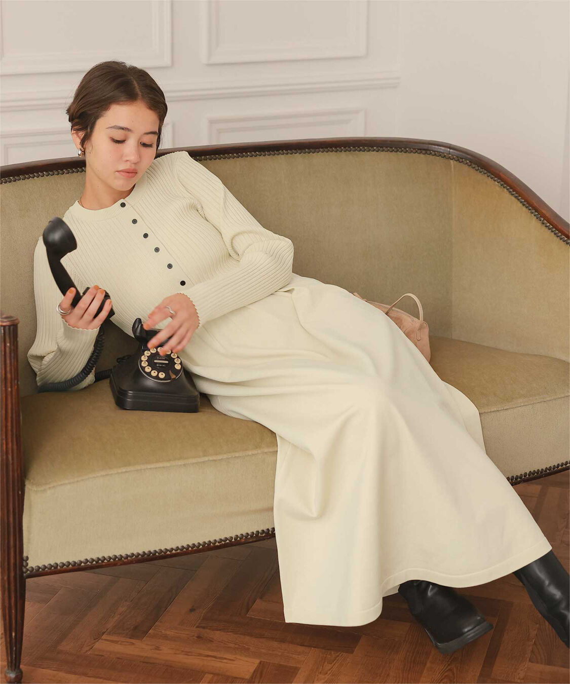 titivate「ヘンリーネックデザインニットワンピース」|ワンピース|