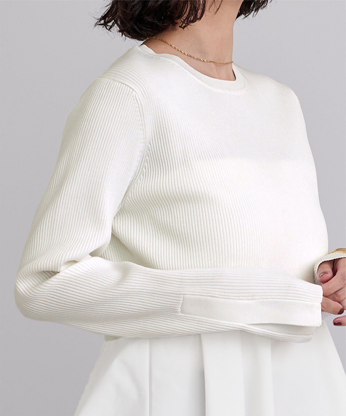 ur's「タフタペプラムドッキングニット」|ニット・セーター|