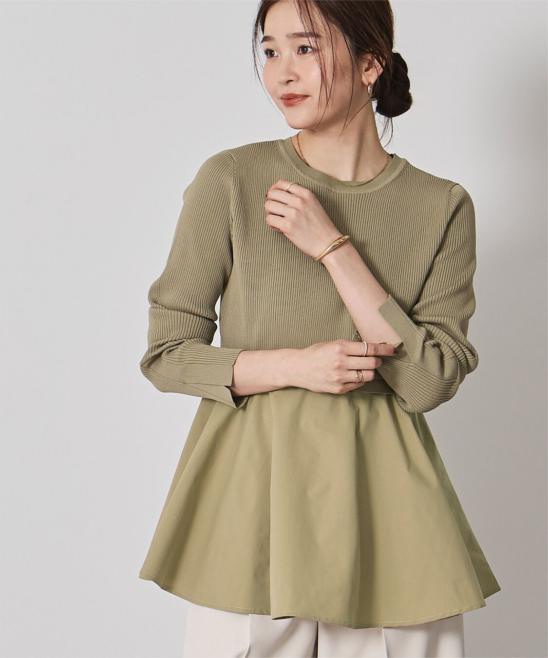 ur's「タフタペプラムドッキングニット」|ニット・セーター|