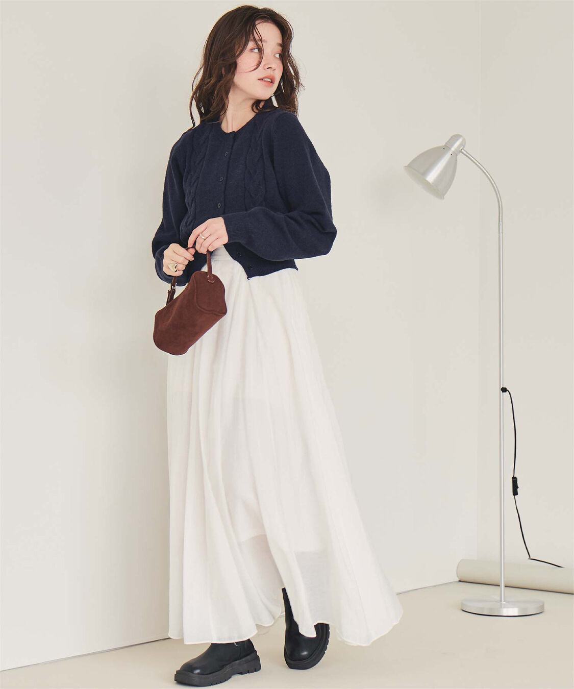 titivate「【いつきさんコラボアイテム】ケーブルデザインニットカーディガン」|ニット・セーター|